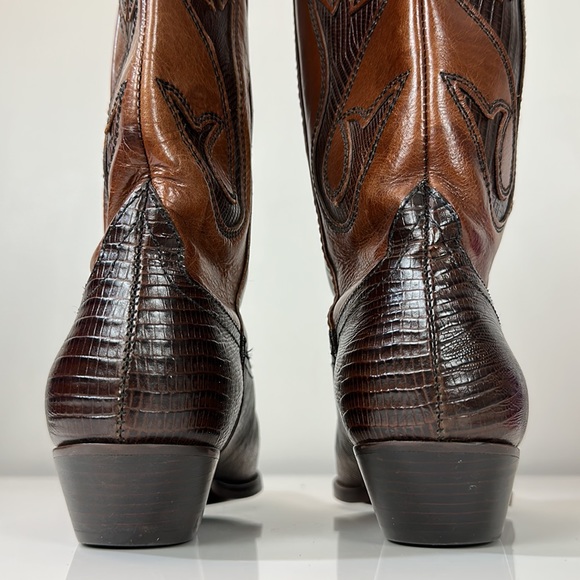 Vintage Nine West Nolan Brown Leather Western Boots Size 7 EUC - Picture 6 of 14